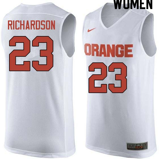 Women #23 Malachi Richardson Syracuse White College Basketball Jerseys Sale-White